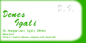 denes igali business card