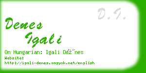 denes igali business card